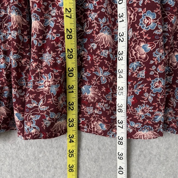 Old Navy Women Dress 2X Burgundy Floral Smocked Cottagecore Country Boho Prairie - Picture 15 of 15